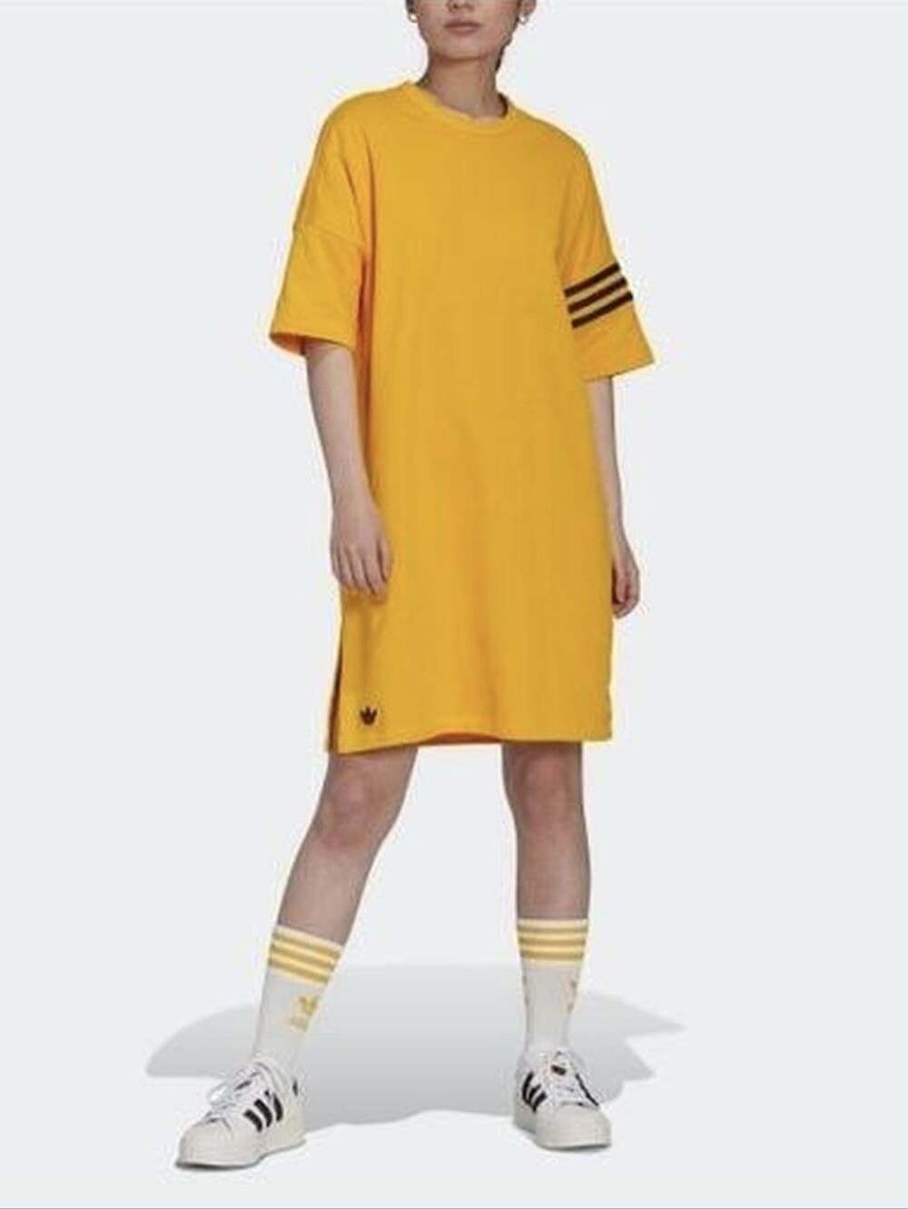 Adidas Yellow and Black Short Sleeve Dress